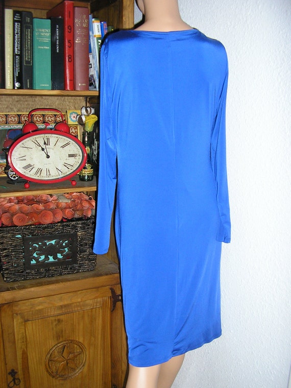 Vintage 90s, Simon Chang, royal blue sheath dress… - image 3