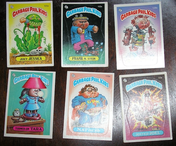 Vintage 85 and 86 Garbage Pail Kids Sticker Trading Cards, Most