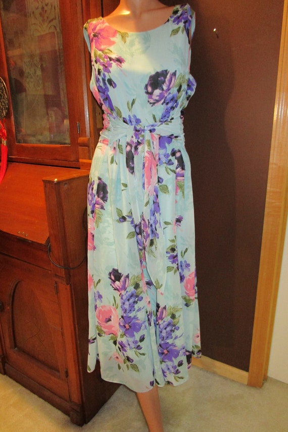 Anne Klein, sleeveless, floral, dress, size 12, s… - image 1