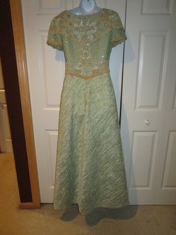 Vintage Mary McFadden, Couture, sea foam green, f… - image 3