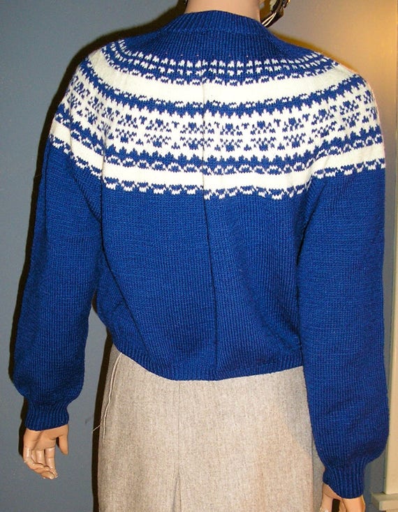 Vintage, 40s, wool, Fairisle, knit, cardigan swea… - image 3