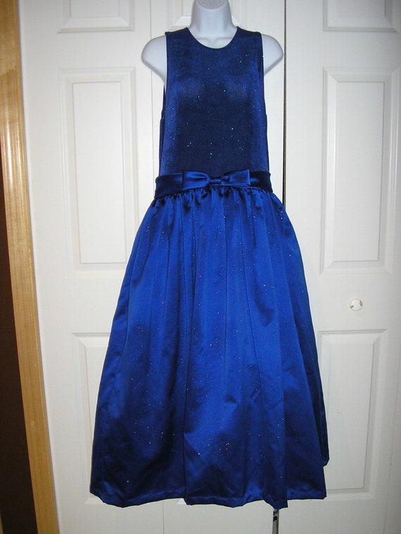 Vintage 80s, Jessica, Gunne Sax, electric blue, f… - image 1