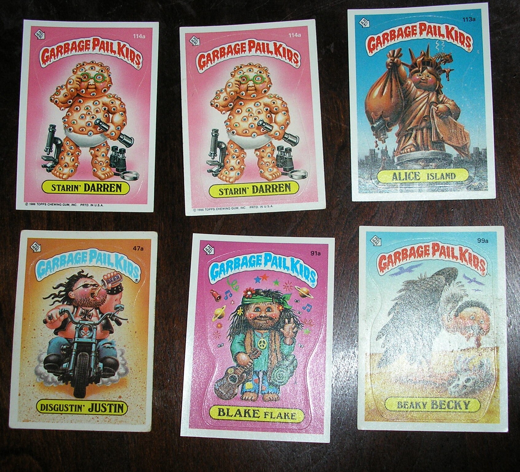 Vintage 85 and 86 Garbage Pail Kids Sticker Trading Cards, Most