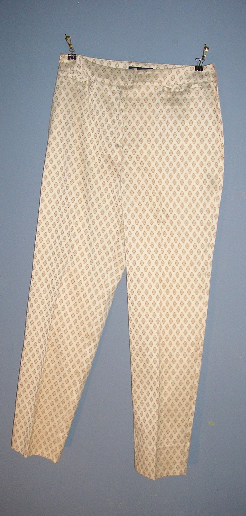 MINT stretch Made in Italy IT size 44 US 8 Vintage 90s Piazza Sempione print capris