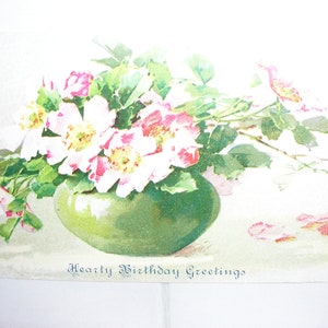 Antique post card, birthday postcard, made in Germany, 1900s, used, very good condition
