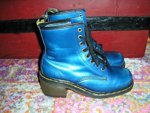 Sale Vintage 90s Doc Marten metallic blue rub off heels | Etsy