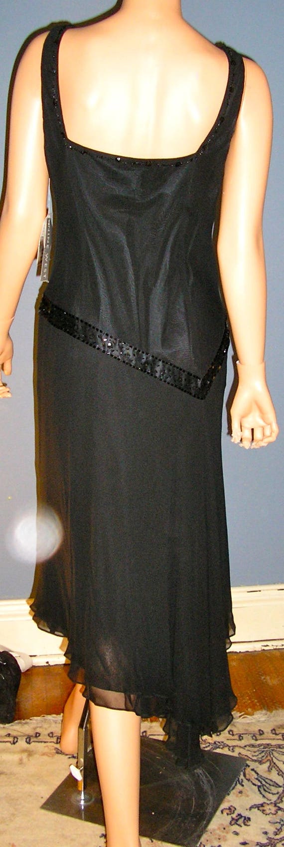 90s, NWT, Nine West, black silk, 30s flapper styl… - image 3