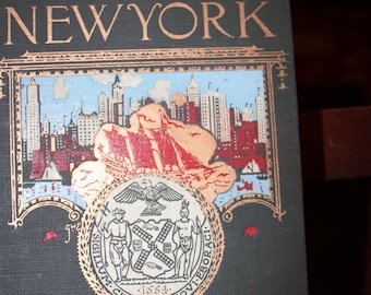 Antiquité, 1917, The Book of New York de Robert Shackleton, première édition, histoire de New York, objet de collection