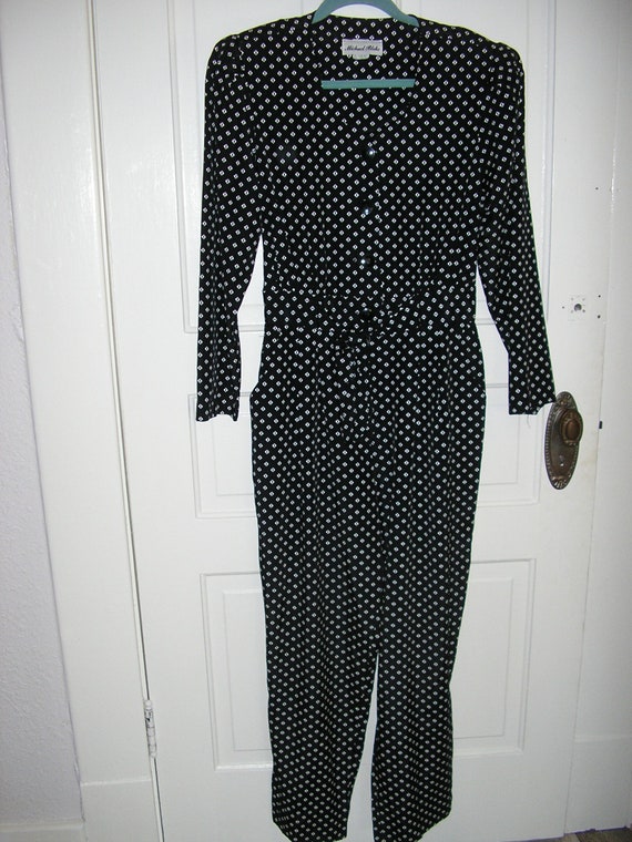 black and cream jumpsuit