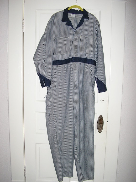 SALE, Vintage  40s, 50s, denim, striped, jumpsuit… - image 1