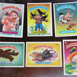 Vintage 85 and 86 Garbage Pail Kids Sticker Trading Cards, Most MINT or near