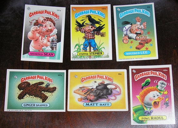 Vintage 85 and 86 Garbage Pail Kids Sticker Trading Cards, Most