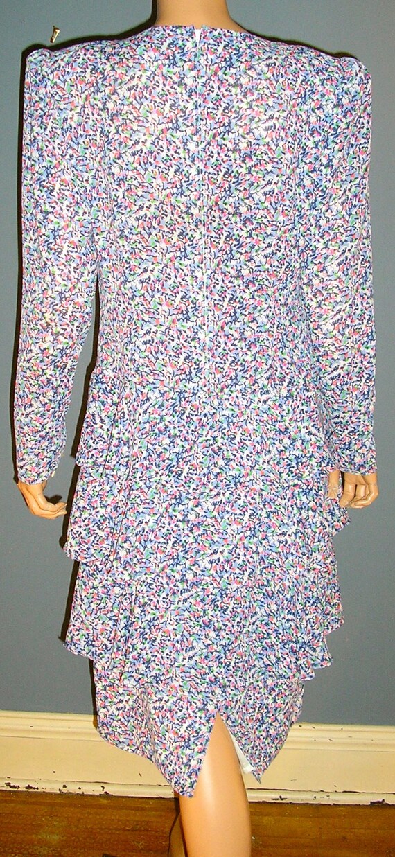 Vintage, 80s, sheer, floral, dress, size 12, Hong… - image 3