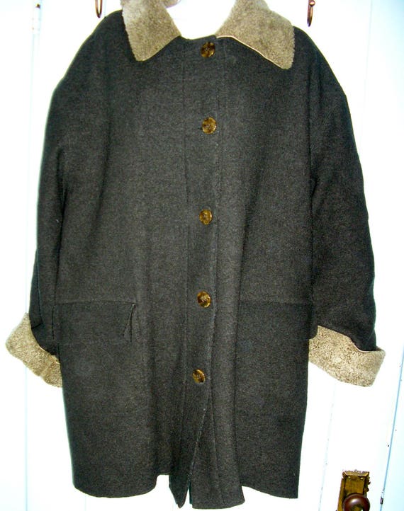 SALE, Vintage 90s, Hilary Radley, Brown, 3/4 Length, Wool Coat