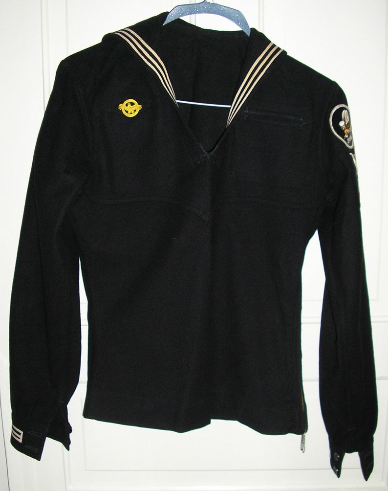 WWII, Vintage Navy Uniform, Cracker Jack, Shirt and Pants, Seabees