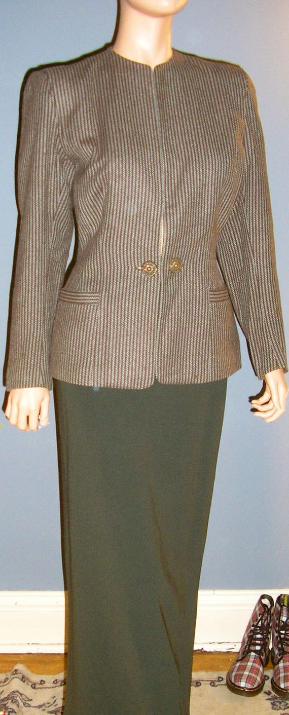 Vintage 50s, wool, Victorian design, jacket, strip