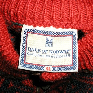 Vintage, Dale of Norway, red, wool, pullover, ski sweater, XL, MINT condition, as new image 4