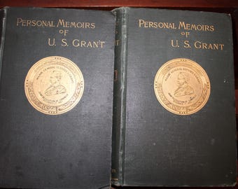 Antiquité, 1885, Personal Memoirs of U.S. Grant, première édition, premier tirage, 2 volumes, objet de collection, guerre civile, histoire militaire