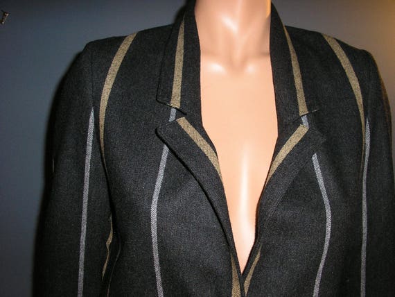 Vintage 70s, gray, wool, striped, jacket, blazer,… - image 4