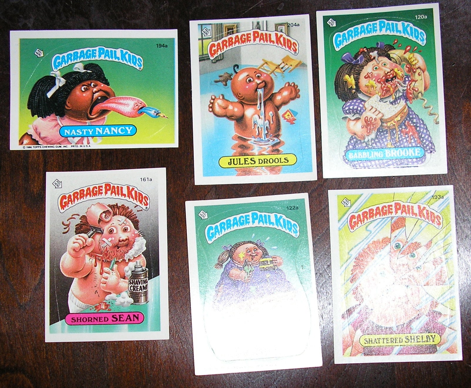 Vintage 85 and 86 Garbage Pail Kids Sticker Trading Cards, Most