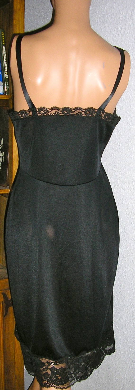 Vintage 50s, black full slip, Lorraine, nylon sli… - image 4