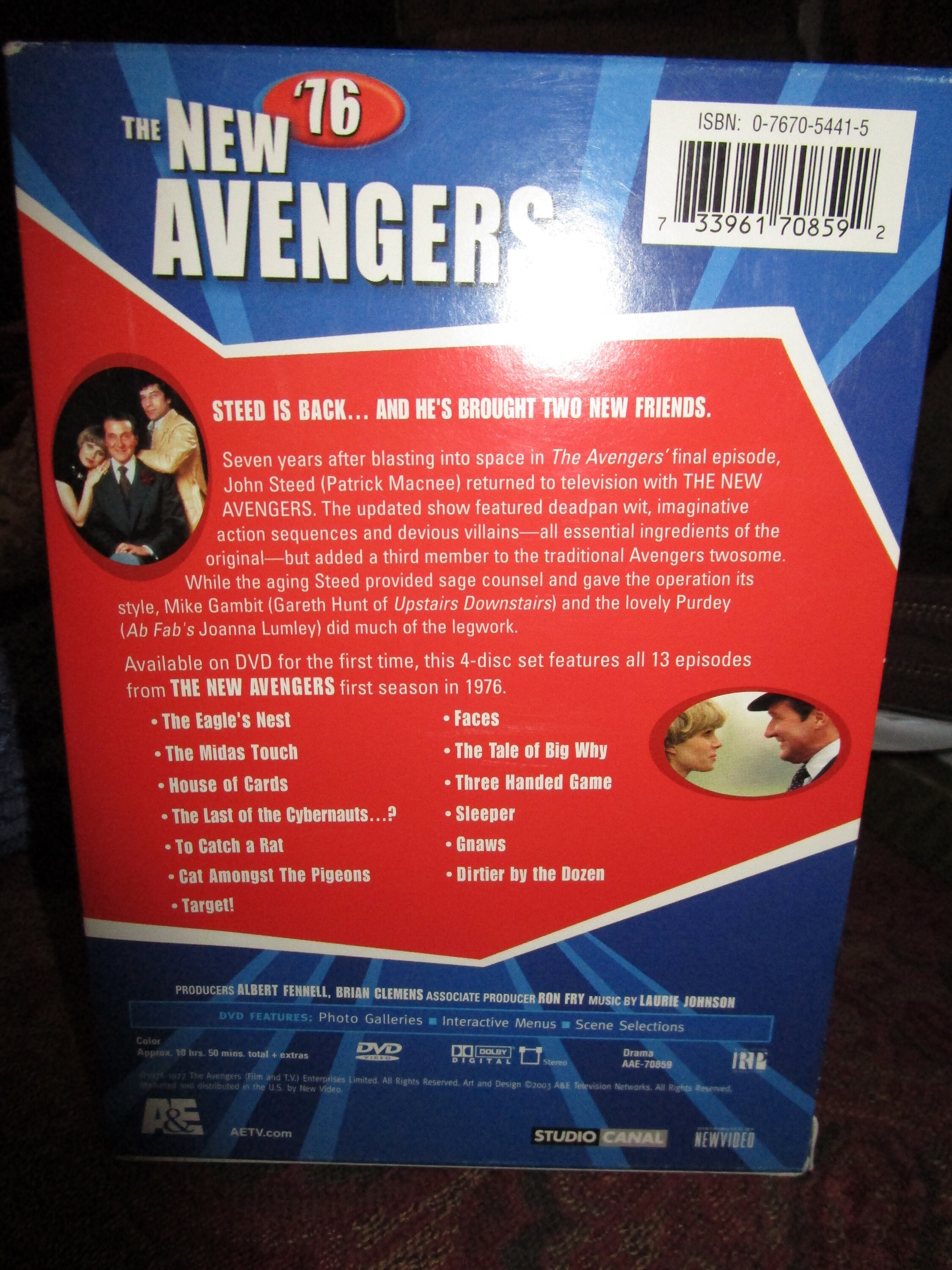 SALE Vintage, the New Avengers, DVD, '76, 4 Disc Set, Joanna