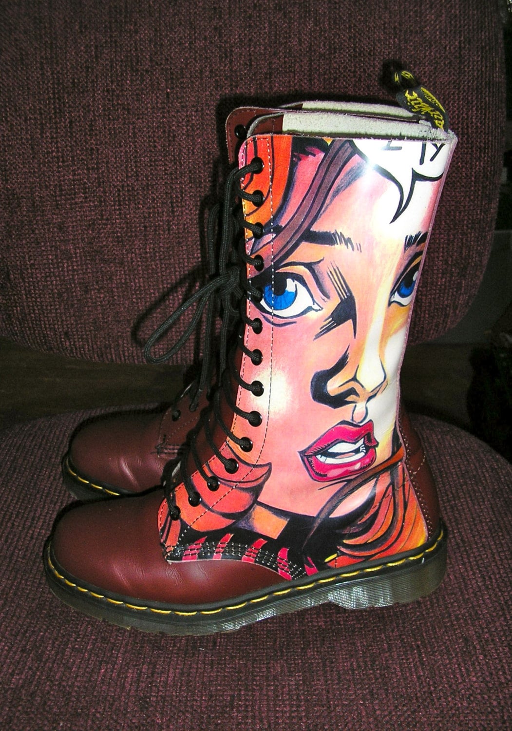 SALE Very Rare Doc Marten Comic Girl Warhol Style Ala Etsy