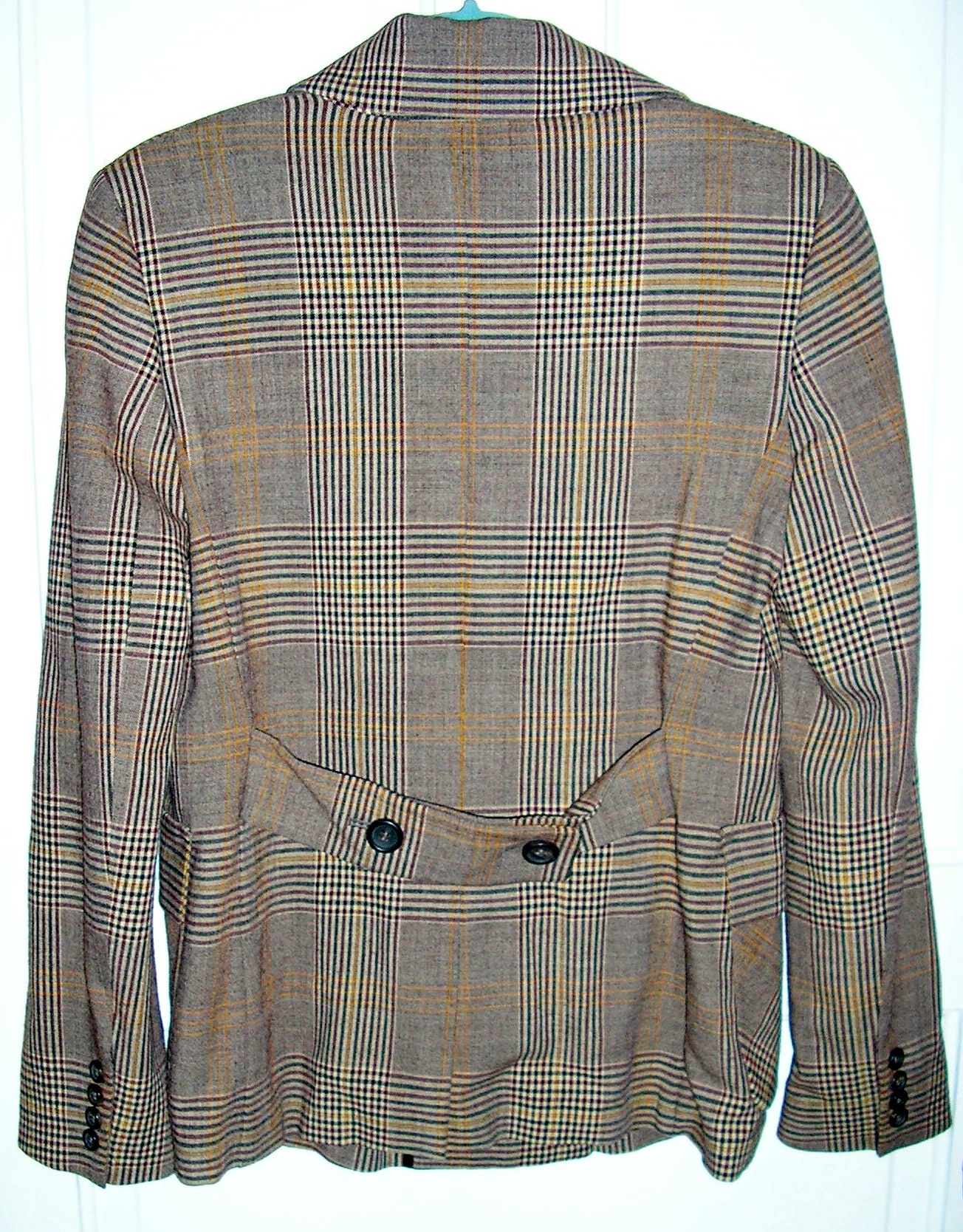 Vintage 90s Rayon Wool Blend Plaid Double-breasted Jacket - Etsy
