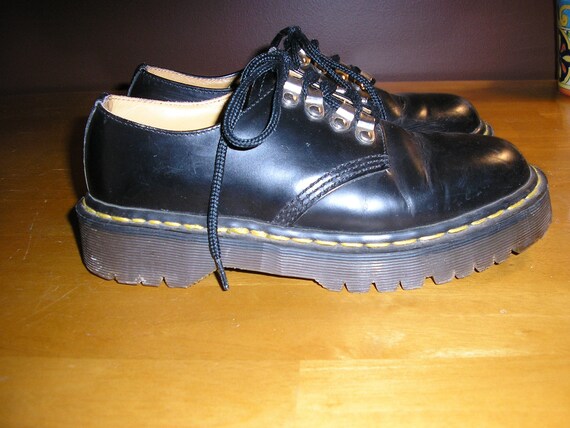 Vintage, Doc Marten, black, tunnel eyelet, oxfords