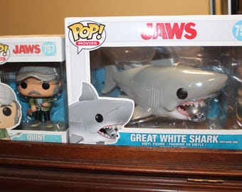 Figurine Funko Pop vintage Jaws avec réservoir d'air et Quint, IOB, comme neuve