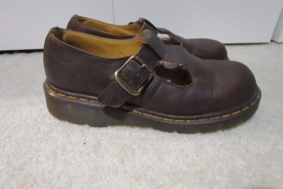 Vintage, 90s, Doc Marten, brown T strap, shoes, m… - image 2
