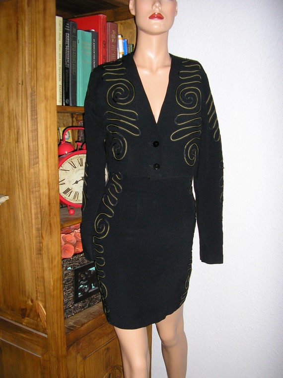 Vintage 70s, Nicole Miller Sport, black suit, bole