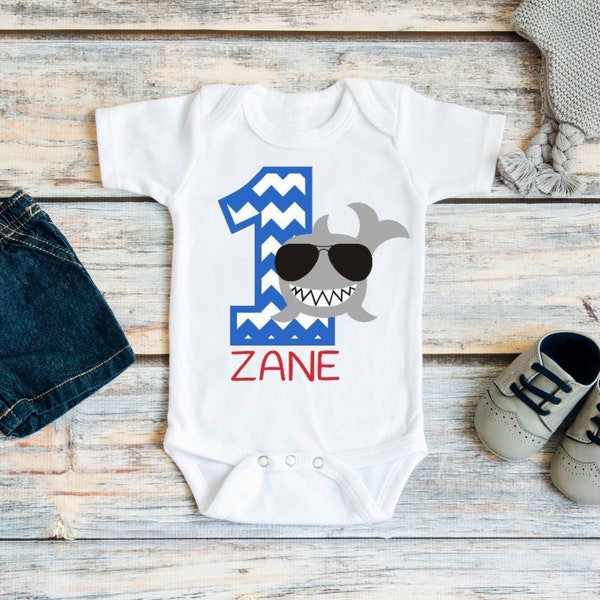 Boy First Birthday Outfit - First Birthday Boy - Under the Sea Birthday - Shark Party - First Birthday Shark Boy - First Birthday Outfit Boy