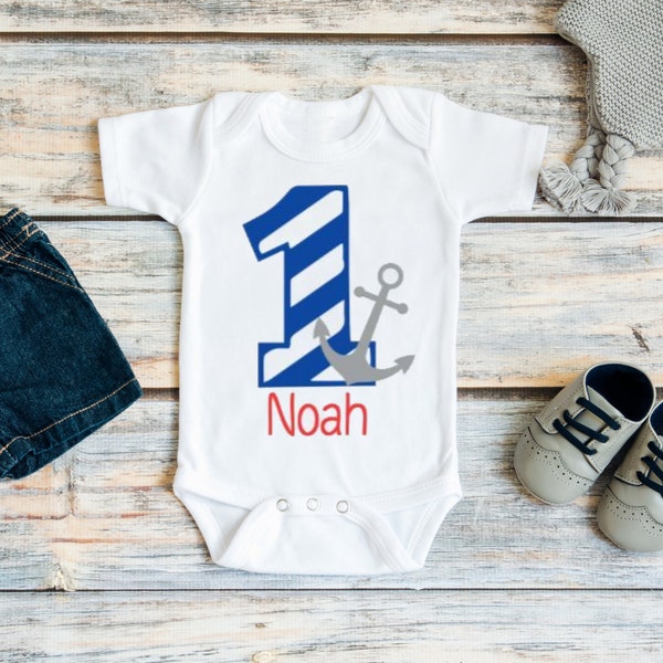 Baby Boy 1st Birthday Outfit, Anchors Nautical Party, 1st Birthday Outfit, Baby Boy Nautical Birthday Outfit, Boys Cake Smash Outfit
