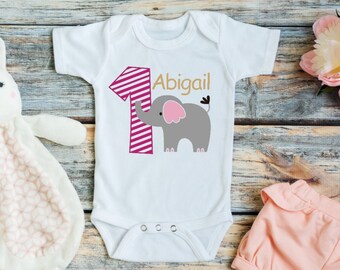 1st Birthday Girl Outfit, Elephant Birthday Outfit, 1st Birthday Girl, Elephant First Birthday Girl, Elephant First Birthday, Personalized