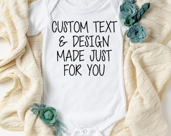 Custom Text & Colors Baby Onesie®, Custom Logo Onesie®, Personalized Bodysuit, Baby Shower Gift, Baby Girl Baby Boy, Baby Announcement