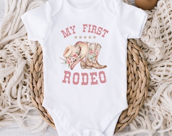 My First Rodeo First Birthday Girl, Western Cow Girls Party, Rodeo 1st Birthday, Farm Cowgirl Birthday Shirt or Bodysuit, Cake Smash Outfit