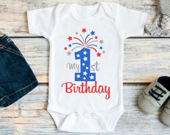 Fourth of July birthday, 4th of July birthday, July 4th first birthday shirt, Summer birthday, First birthday boy, My first birthday