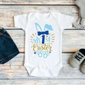 Baby boys 1st Easter outfit, My 1st Easter, First Easter, Easter gift, New baby gift, Easter bunny, Baby shower gift, Bunny rabbit ears