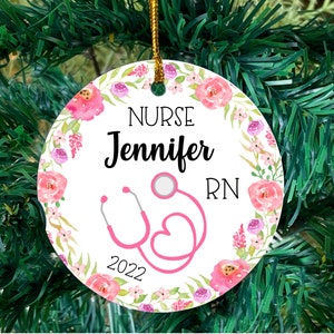 Personalized nurse Christmas ornament, RN gift, Registered nurse gifts, Nursing graduation gift, Nurse ornament, Christmas gift for nurse