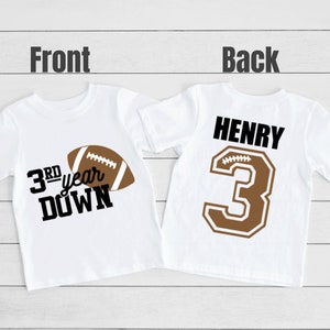 Football third birthday shirt, Personalized third birthday shirt, Football 3rd birthday shirt, Three year old boy, Third year down, Party