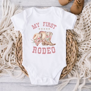 My First Rodeo First Birthday Girl, Western Cow Girls Party, Rodeo 1st Birthday, Farm Cowgirl Birthday Shirt or Bodysuit, Cake Smash Outfit