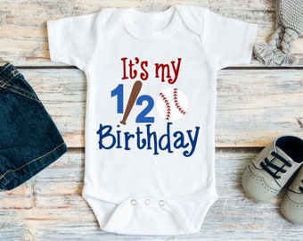 Half birthday, 6 months birthday, Half birthday boy, Baseball baby, Halfway to one, 6 month milestone, Halfway baseball birthday