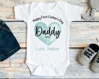 First Father's Day Gift From Baby, Happy First Father's Day Shirt or Bodysuit, 1st Father's Day Gifts, Personalized Fathers Day Gift 2024