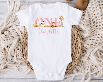 First birthday cow shirt or bodysuit, Cow birthday shirt for baby girl, Barnyard girls 1st birthday, Holy cow I'm one, Farm cow themed party