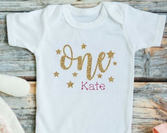 First Birthday Outfit Girl - 1st Birthday Girl Outfit - Pink And Gold First Birthday - Twinkle Twinkle Little Star First Birthday - Birthday