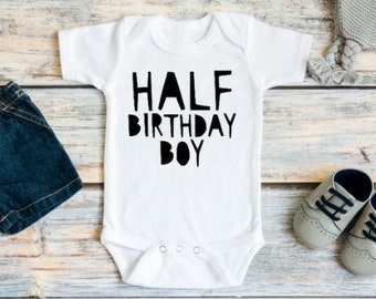 Half Birthday, Half Birthday Outfit, 1/2 Birthday, Half Birthday Boy Outfit, 1 2 Birthday, 6 Month Birthday, Boy Half Birthday, Birthday Boy