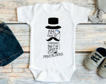 Funny Baby - Baby Shower Gift - Funny Baby Clothes - Funny Baby Gifts - Shat In My Pantaloons - Ah Good Sir - New Baby Gift - Baby Boy Gift