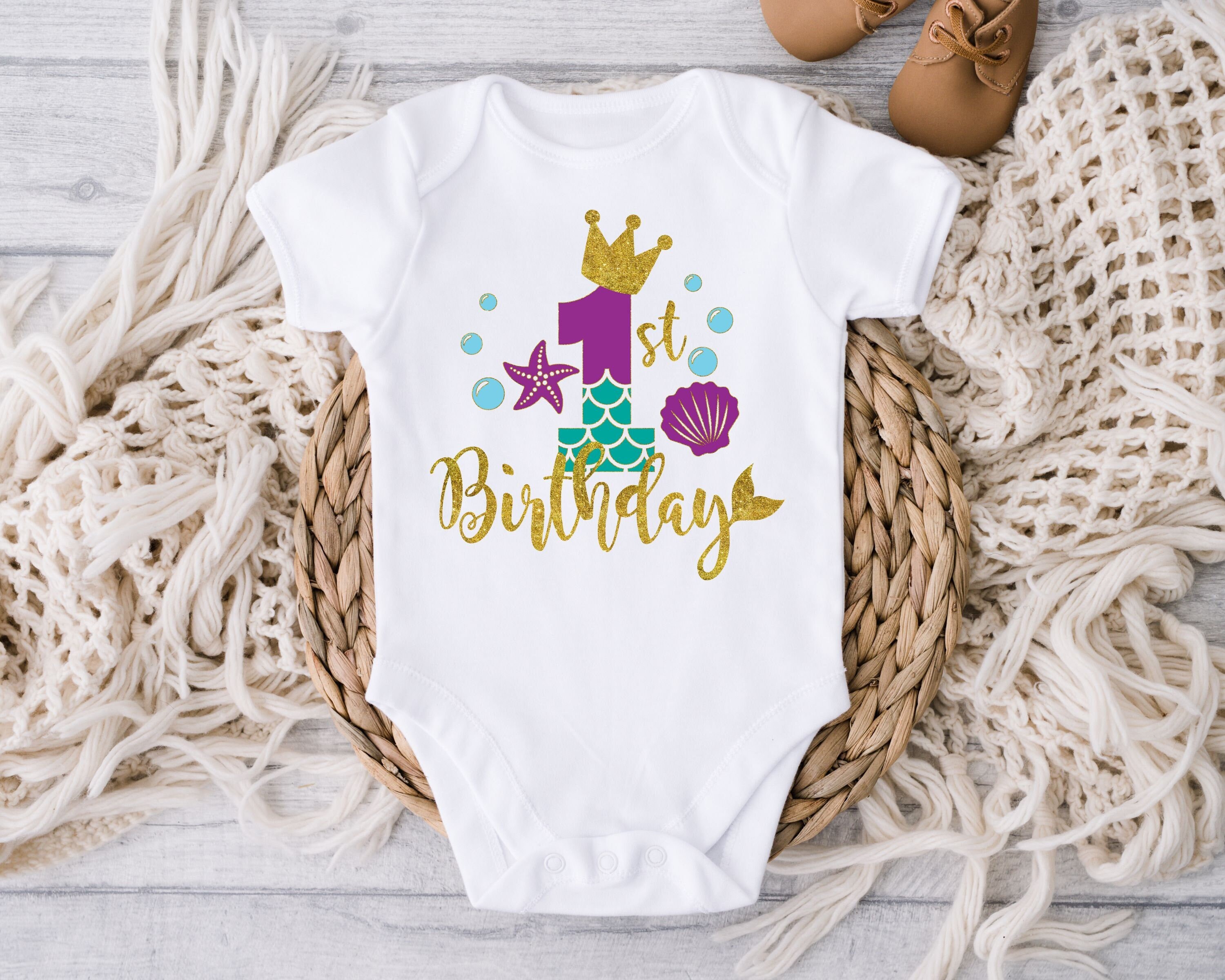 Mermaid First Birthday Shirt Girl Birthday Shirt Mermaid 1st