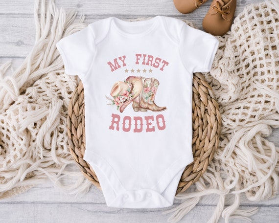 My First Rodeo First Birthday Girl, Western Cow Girls Party, Rodeo 1st Birthday, Farm Cowgirl Birthday Shirt or Bodysuit, Cake Smash Outfit